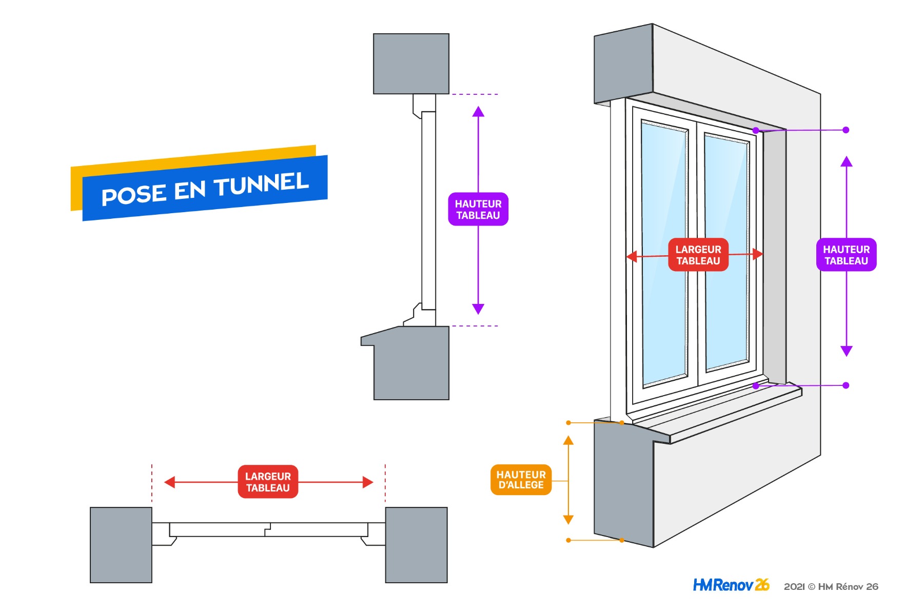 Porte de service ALU sur mesure entièrement vitrée